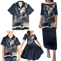 Navy Veteran 250th Anniversary Family Matching Puletasi and Hawaiian Shirt Forged Of Salt And Steel - Wonder Print Shop
