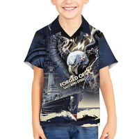 Navy Veteran 250th Anniversary Kid Hawaiian Shirt Forged Of Salt And Steel - Wonder Print Shop