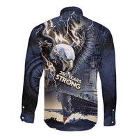 Navy Veteran 250th Anniversary Long Sleeve Button Shirt Forged Of Salt And Steel - Wonder Print Shop