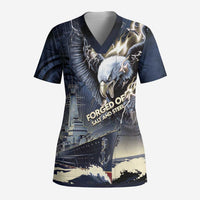 Navy Veteran 250th Anniversary Scrub Top Forged Of Salt And Steel - Wonder Print Shop
