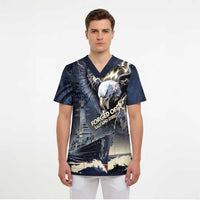 Navy Veteran 250th Anniversary Scrub Top Forged Of Salt And Steel - Wonder Print Shop