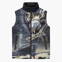 Navy Veteran 250th Anniversary Sleeveless Puffer Jacket Forged Of Salt And Steel - Wonder Print Shop