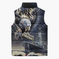 Navy Veteran 250th Anniversary Sleeveless Puffer Jacket Forged Of Salt And Steel - Wonder Print Shop