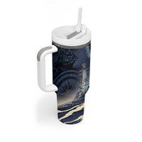 Navy Veteran 250th Anniversary Tumbler With Handle Forged Of Salt And Steel - Wonder Print Shop