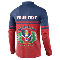 Personalized Dominican Republic Button Sweatshirt Dominicana Flag Map