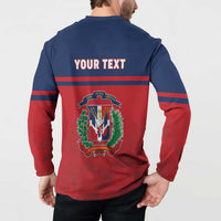 Personalized Dominican Republic Button Sweatshirt Dominicana Flag Map