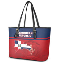Dominican Republic Leather Tote Bag Dominicana Flag Map
