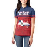 Personalized Dominican Republic Women Polo Shirt Dominicana Flag Map