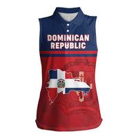 Personalized Dominican Republic Women Sleeveless Polo Shirt Dominicana Flag Map