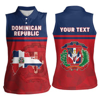 Personalized Dominican Republic Women Sleeveless Polo Shirt Dominicana Flag Map