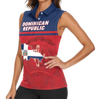 Personalized Dominican Republic Women Sleeveless Polo Shirt Dominicana Flag Map