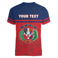 Personalized Dominican Republic Women V-Neck T-Shirt Dominicana Flag Map