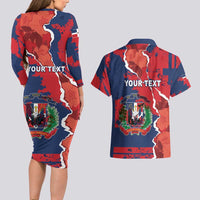 Personalized Dominican Republic Couples Matching Long Sleeve Bodycon Dress and Hawaiian Shirt Bayahibe Rose Unique Style