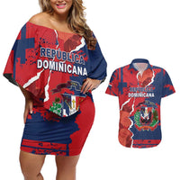 Personalized Dominican Republic Couples Matching Off Shoulder Short Dress and Hawaiian Shirt Bayahibe Rose Unique Style