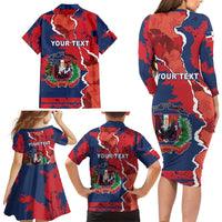 Personalized Dominican Republic Family Matching Long Sleeve Bodycon Dress and Hawaiian Shirt Bayahibe Rose Unique Style