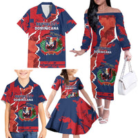 Personalized Dominican Republic Family Matching Off The Shoulder Long Sleeve Dress and Hawaiian Shirt Bayahibe Rose Unique Style