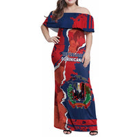 Personalized Dominican Republic Family Matching Off Shoulder Maxi Dress and Hawaiian Shirt Bayahibe Rose Unique Style