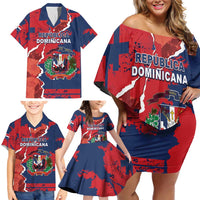 Personalized Dominican Republic Family Matching Off Shoulder Short Dress and Hawaiian Shirt Bayahibe Rose Unique Style