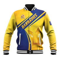 Barbados Gold Trident Baseball Jacket With Coat Of Arms
