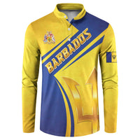 Barbados Gold Trident Button Sweatshirt With Coat Of Arms