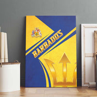 Barbados Gold Trident Canvas Wall Art With Coat Of Arms