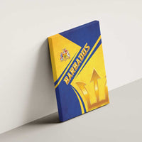 Barbados Gold Trident Canvas Wall Art With Coat Of Arms