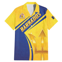 Barbados Gold Trident Family Matching Mermaid Dress and Hawaiian Shirt With Coat Of Arms