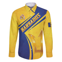 Barbados Gold Trident Family Matching Puletasi and Hawaiian Shirt With Coat Of Arms