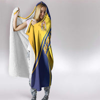 Barbados Gold Trident Hooded Blanket With Coat Of Arms