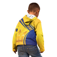 Barbados Gold Trident Kid Hoodie With Coat Of Arms