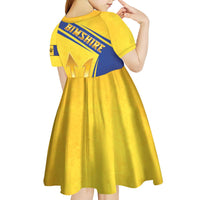 Barbados Gold Trident Kid Short Sleeve Dress With Coat Of Arms