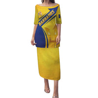 Barbados Gold Trident Puletasi With Coat Of Arms