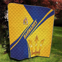 Barbados Gold Trident Quilt With Coat Of Arms