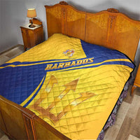 Barbados Gold Trident Quilt With Coat Of Arms