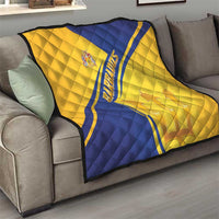 Barbados Gold Trident Quilt With Coat Of Arms