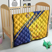 Barbados Gold Trident Quilt With Coat Of Arms