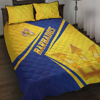 Barbados Gold Trident Quilt Bed Set With Coat Of Arms