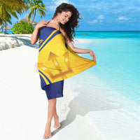 Barbados Gold Trident Sarong With Coat Of Arms