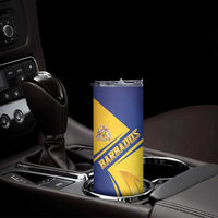 Barbados Gold Trident Skinny Tumbler With Coat Of Arms