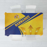 Barbados Gold Trident Tablecloth With Coat Of Arms
