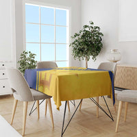 Barbados Gold Trident Tablecloth With Coat Of Arms