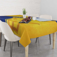 Barbados Gold Trident Tablecloth With Coat Of Arms