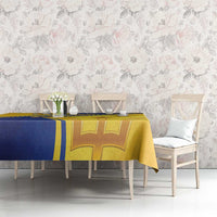 Barbados Gold Trident Tablecloth With Coat Of Arms