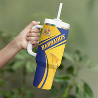 Barbados Gold Trident Tumbler With Handle With Coat Of Arms