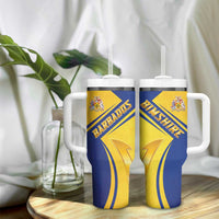 Barbados Gold Trident Tumbler With Handle With Coat Of Arms