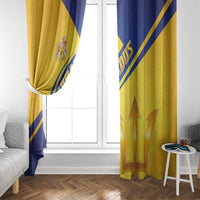 Barbados Gold Trident Window Curtain With Coat Of Arms
