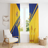 Barbados Gold Trident Window Curtain With Coat Of Arms