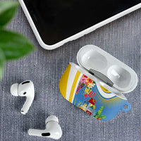 Aruba AirPods Case Coat Of Arms With Tropical Flowers