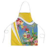 Aruba Apron Coat Of Arms With Tropical Flowers