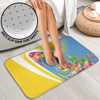 Aruba Bathroom Set Coat Of Arms With Tropical Flowers